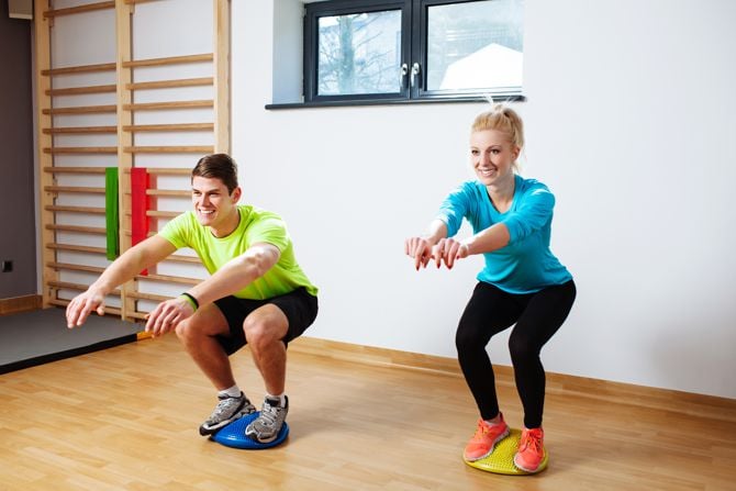 Propriozeptives Training mit Balance-Pad